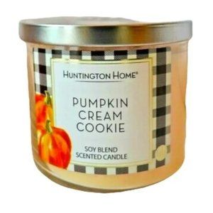HUNTINGTON HOME PUMPKIN CREAM COOKIE SOY BLEND SCENTED LARGE CANDLE